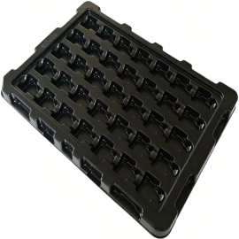 40-Cell Antistatic Semiconductor Component Blister Tray